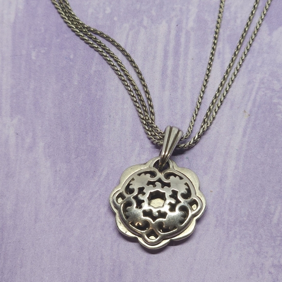 Brighton Silver Tone Charm Multi Strand Necklace - Picture 3 of 7